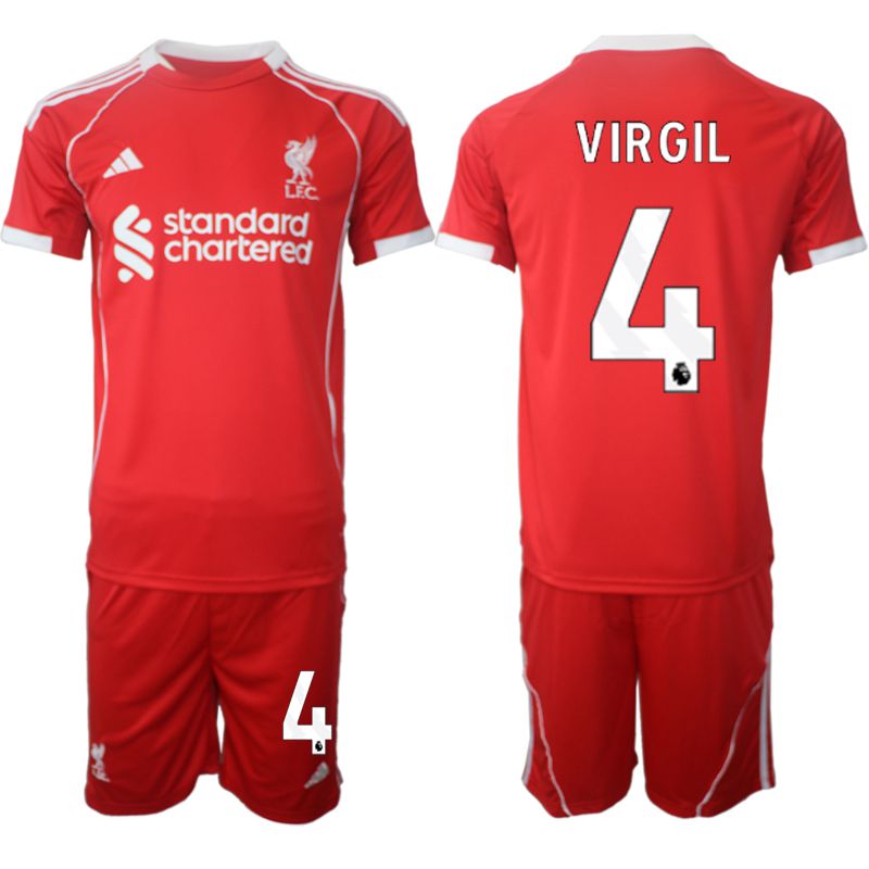 Men 2025-2026 Season Club Liverpool home red #4 Soccer Jersey
